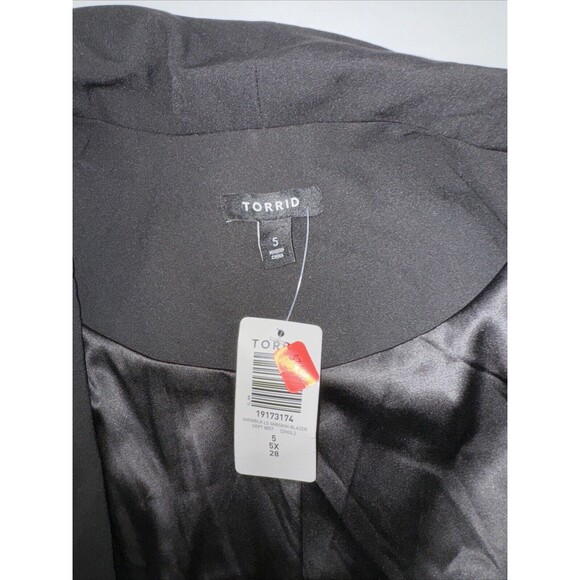 NWT  TORRID Womens Jacket Black Relaxed Open Front sz 5 Stretch - Picture 4 of 6